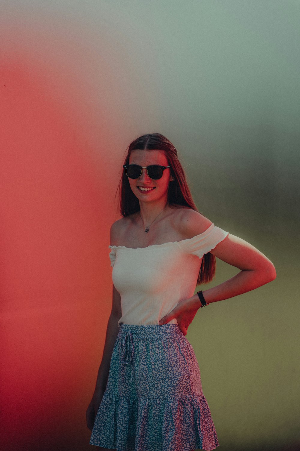 a woman wearing sunglasses