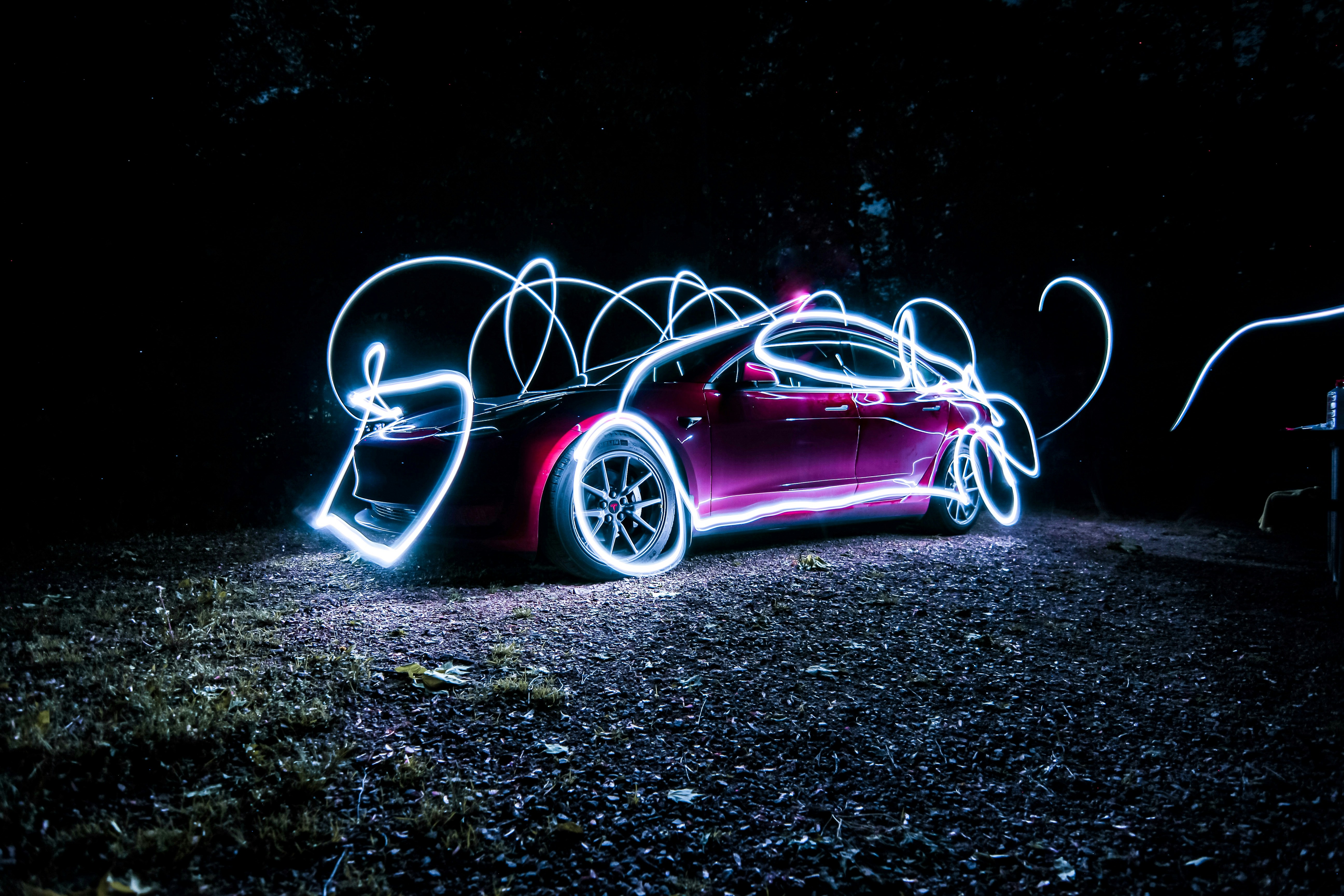 a car with lights on it