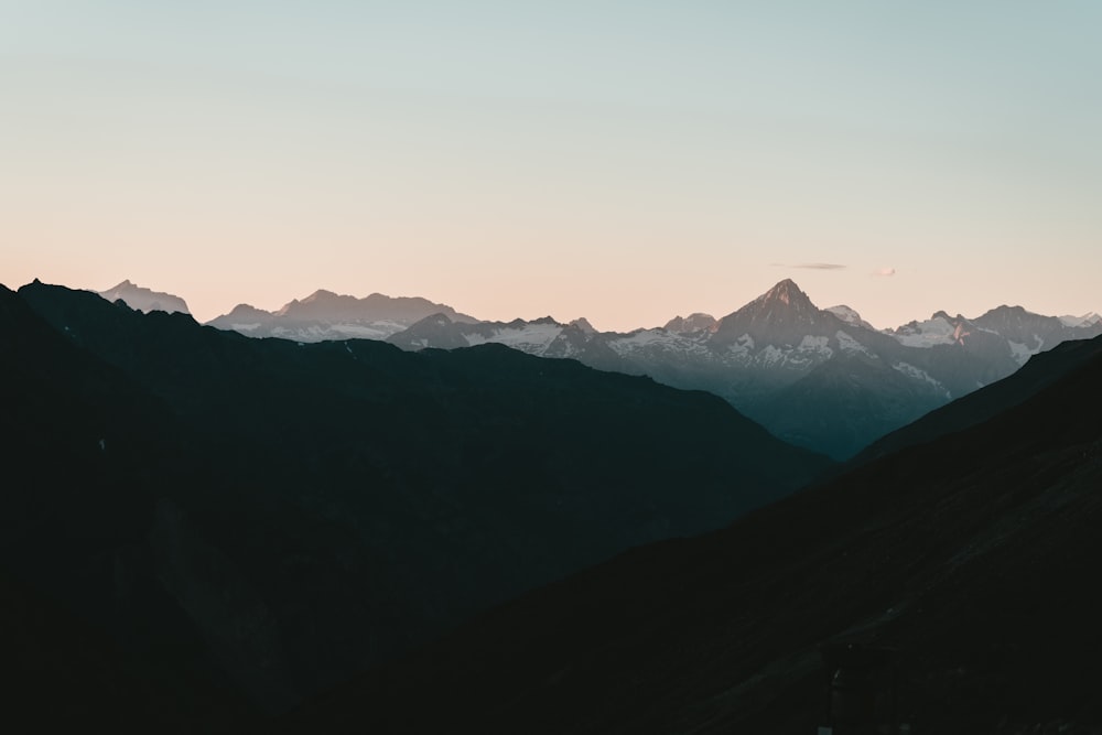 a view of snowy mountains