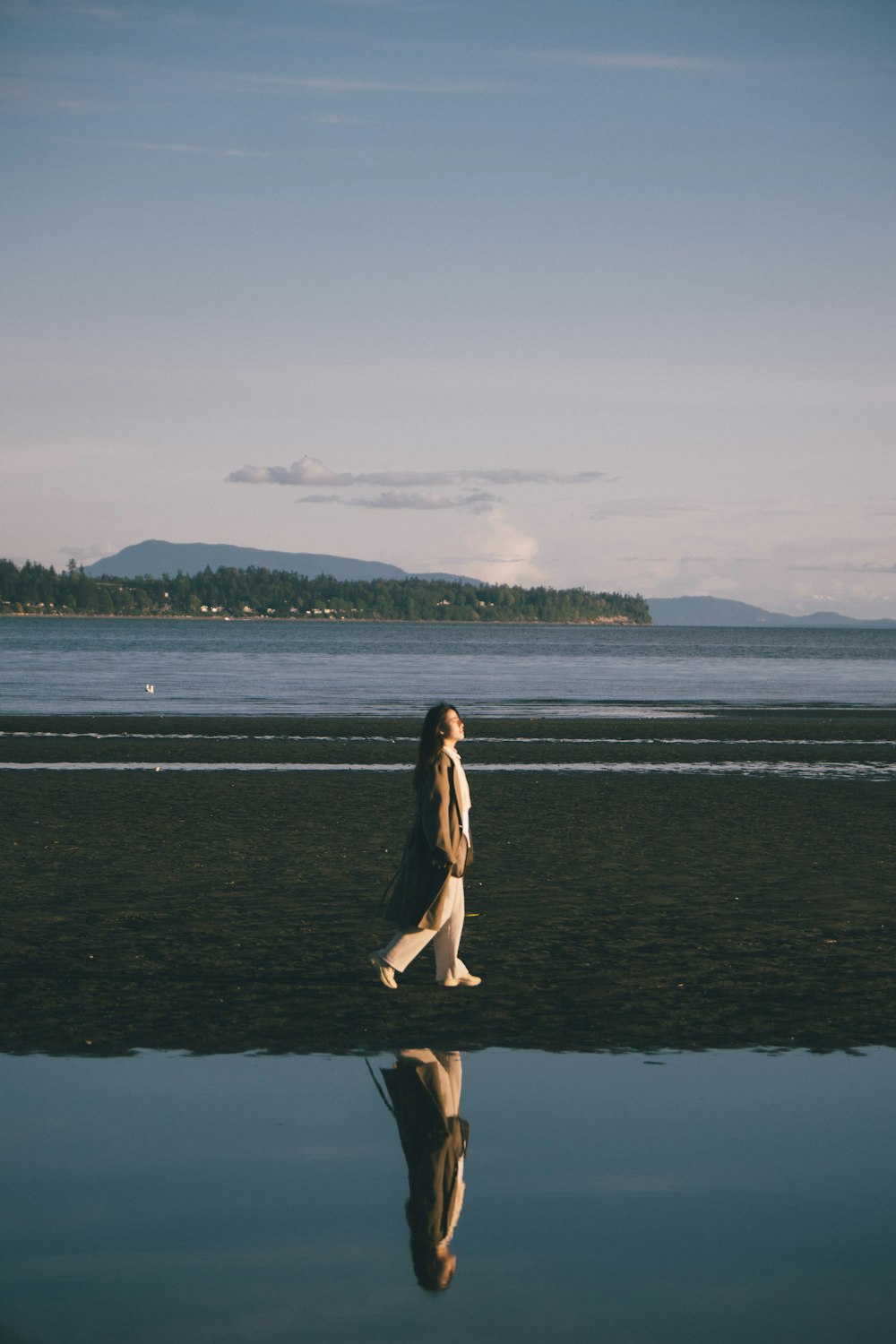 a man standing on a beach