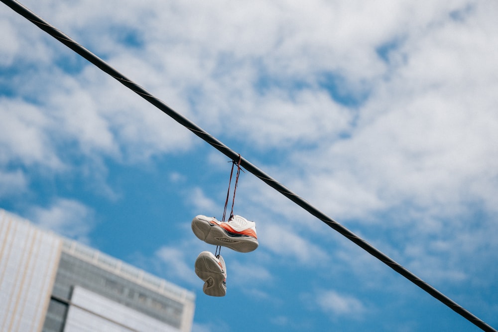 a pair of shoes from a wire