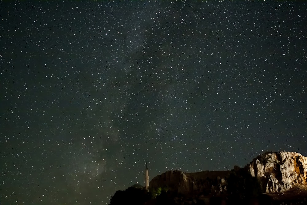 a view of the sky with stars