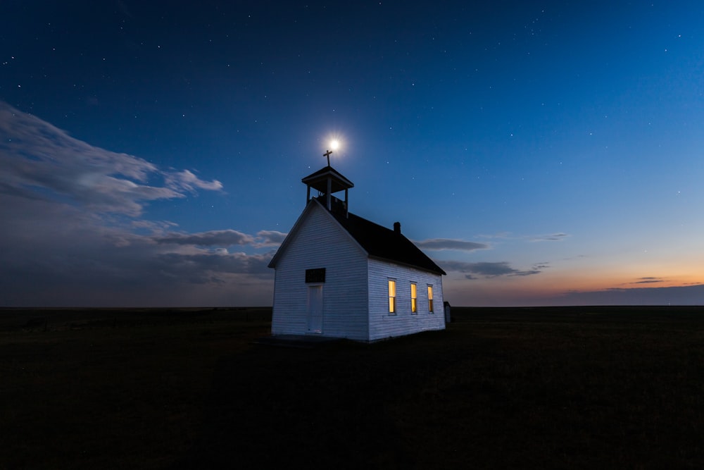 a house with a light on top