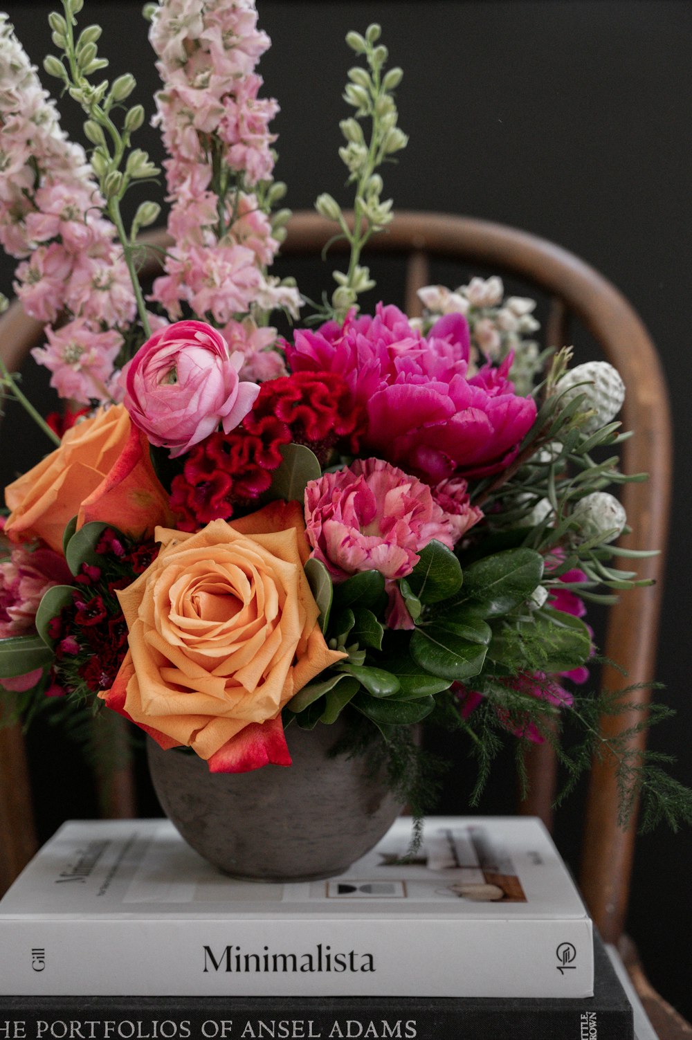 a vase of flowers