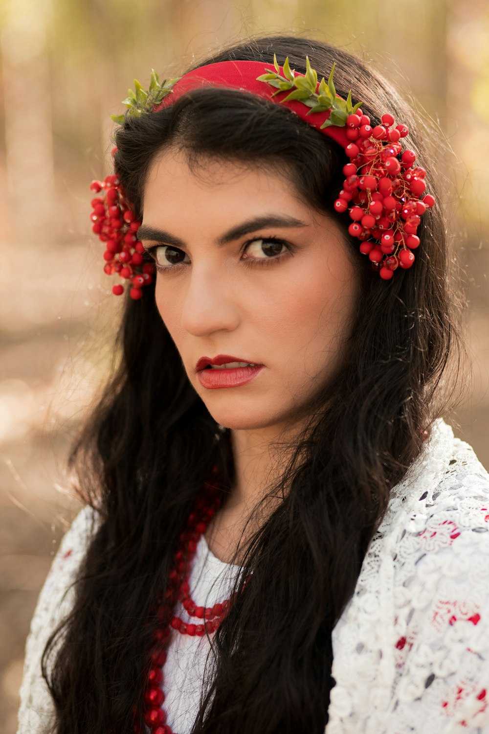 a woman with a flower crown