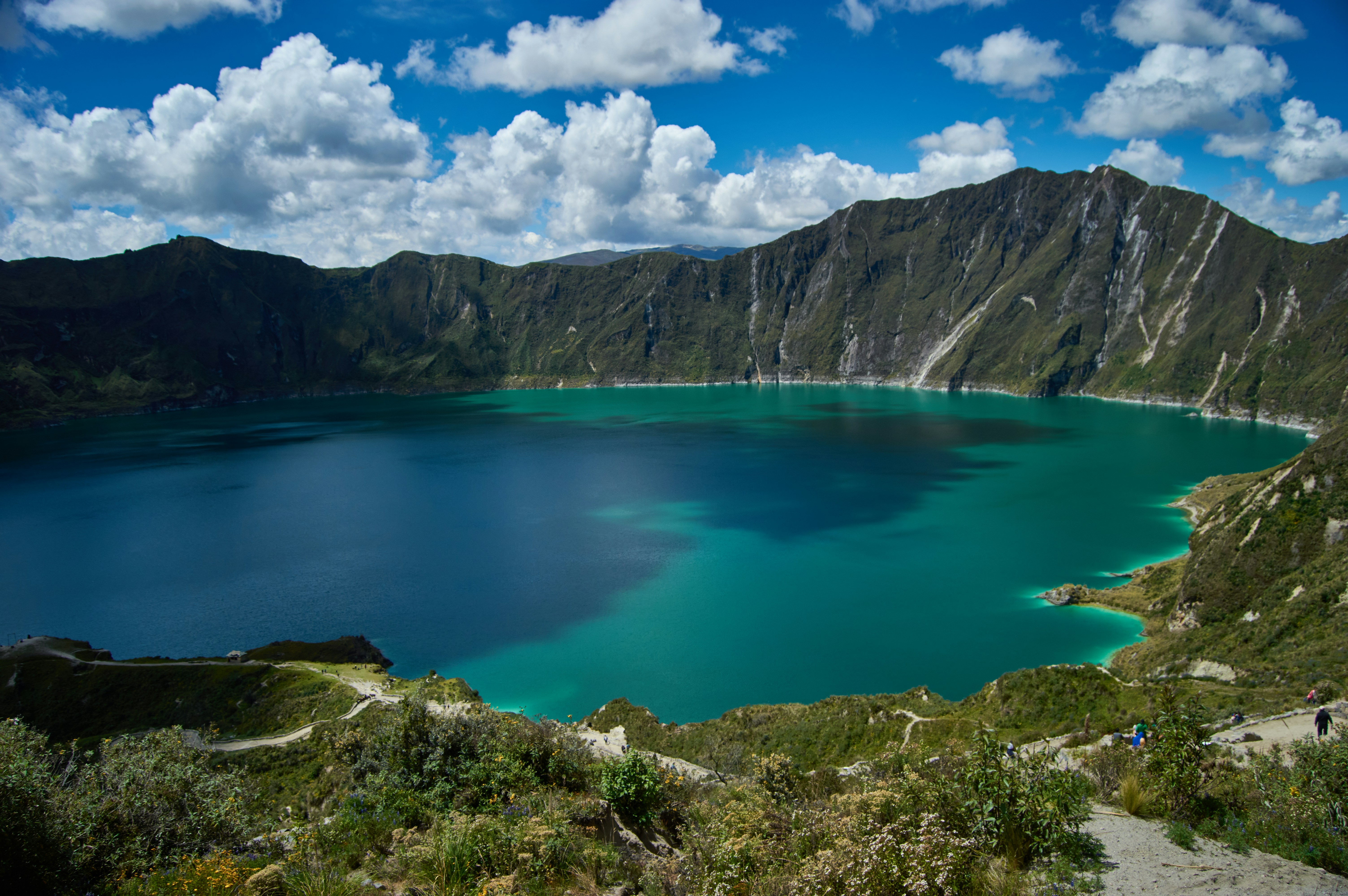 a lake surrounded by mountains