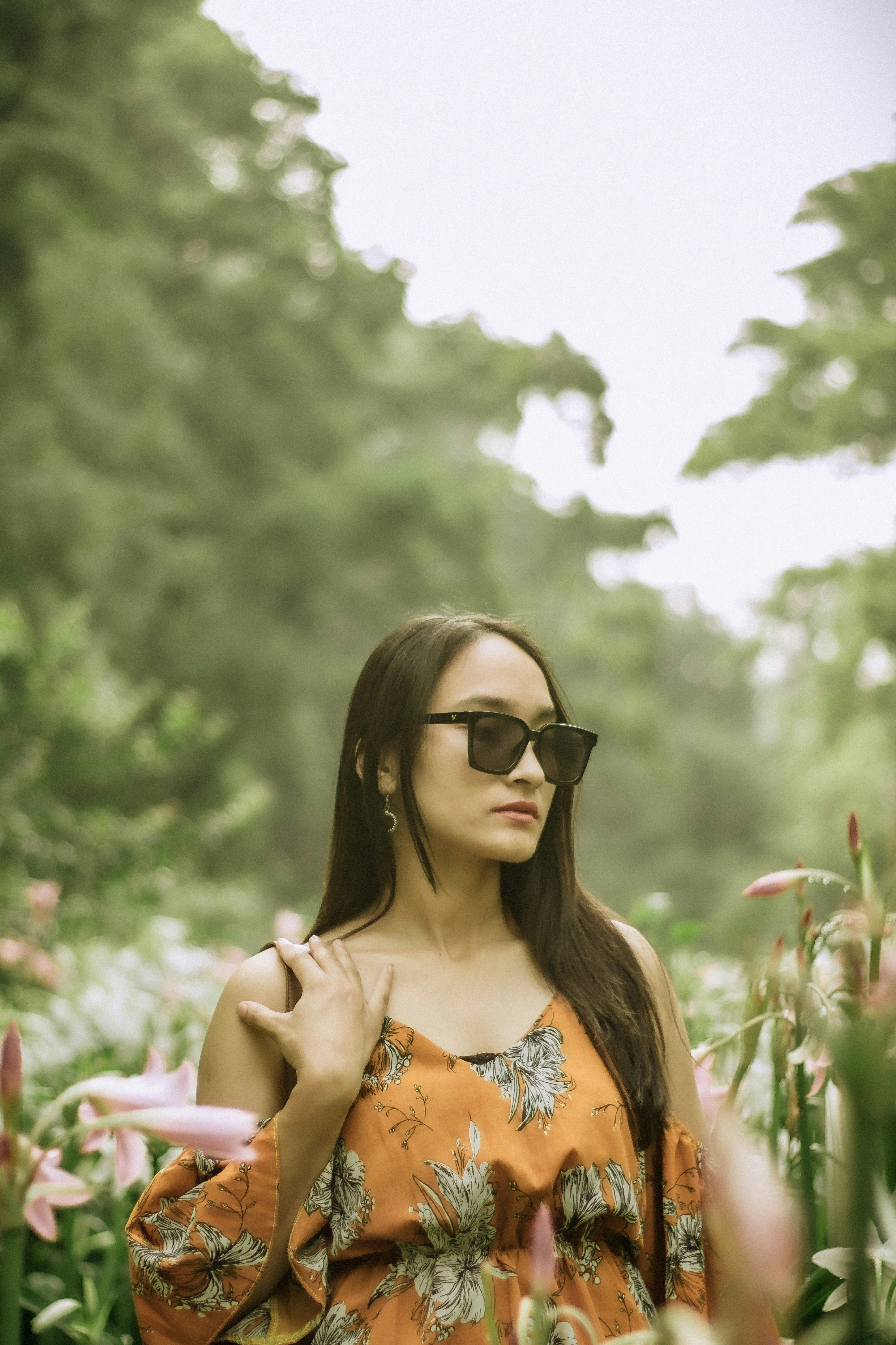 a woman wearing sunglasses