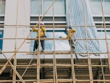 men working on a building