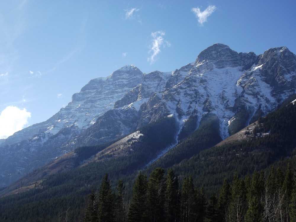 a mountain with snow