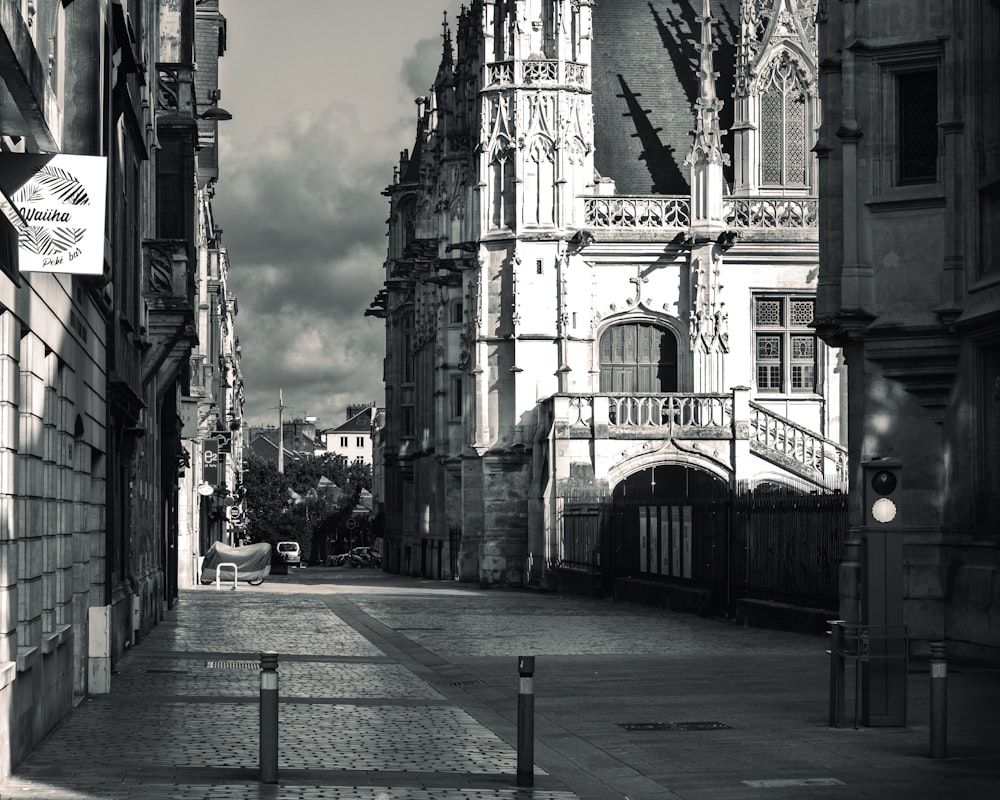 a street with buildings on either side