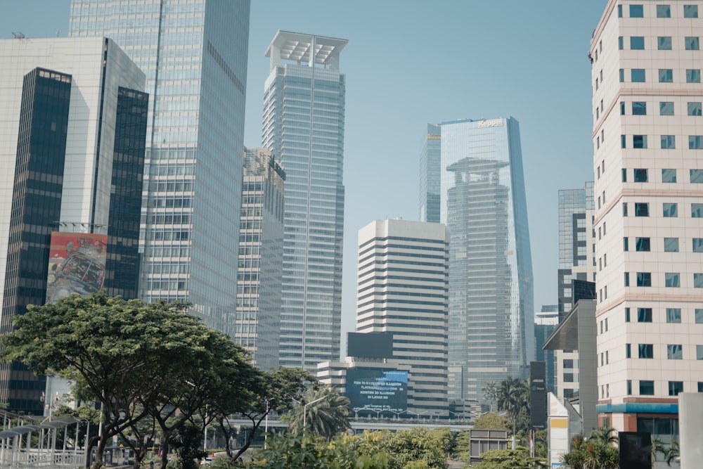 a group of tall buildings