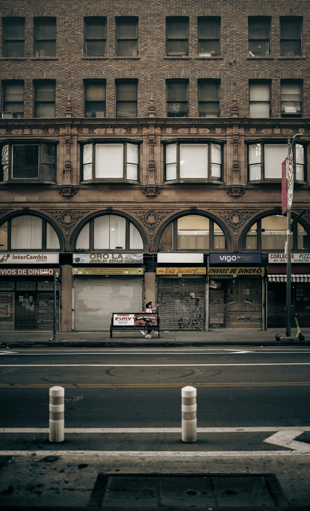 a building with a sign in front