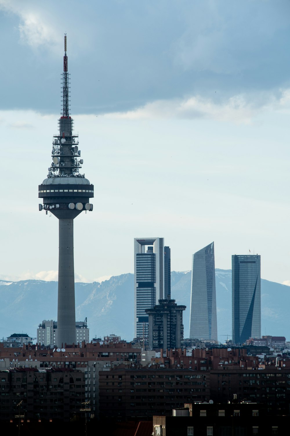 a tall tower in a city