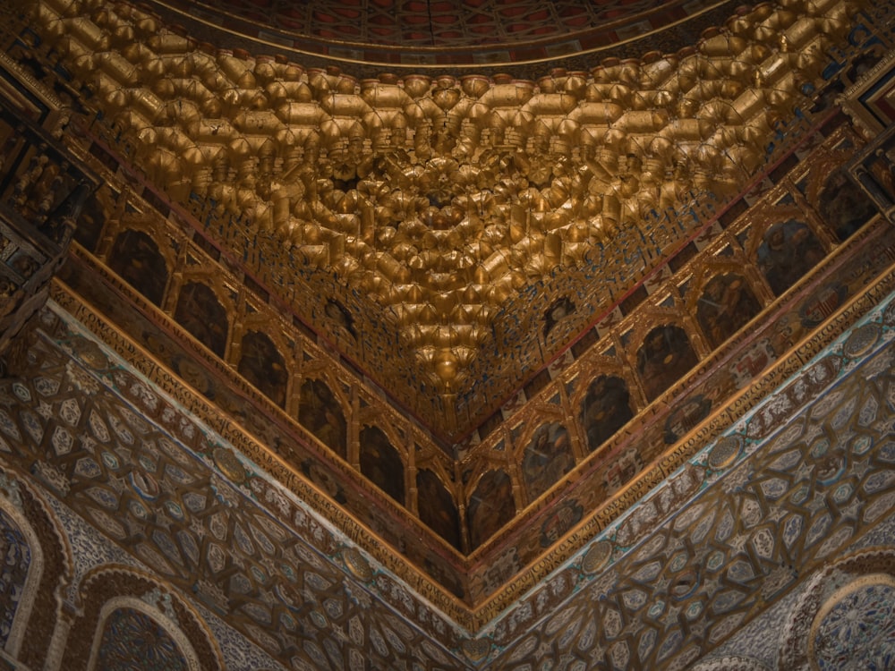 a large ornate ceiling
