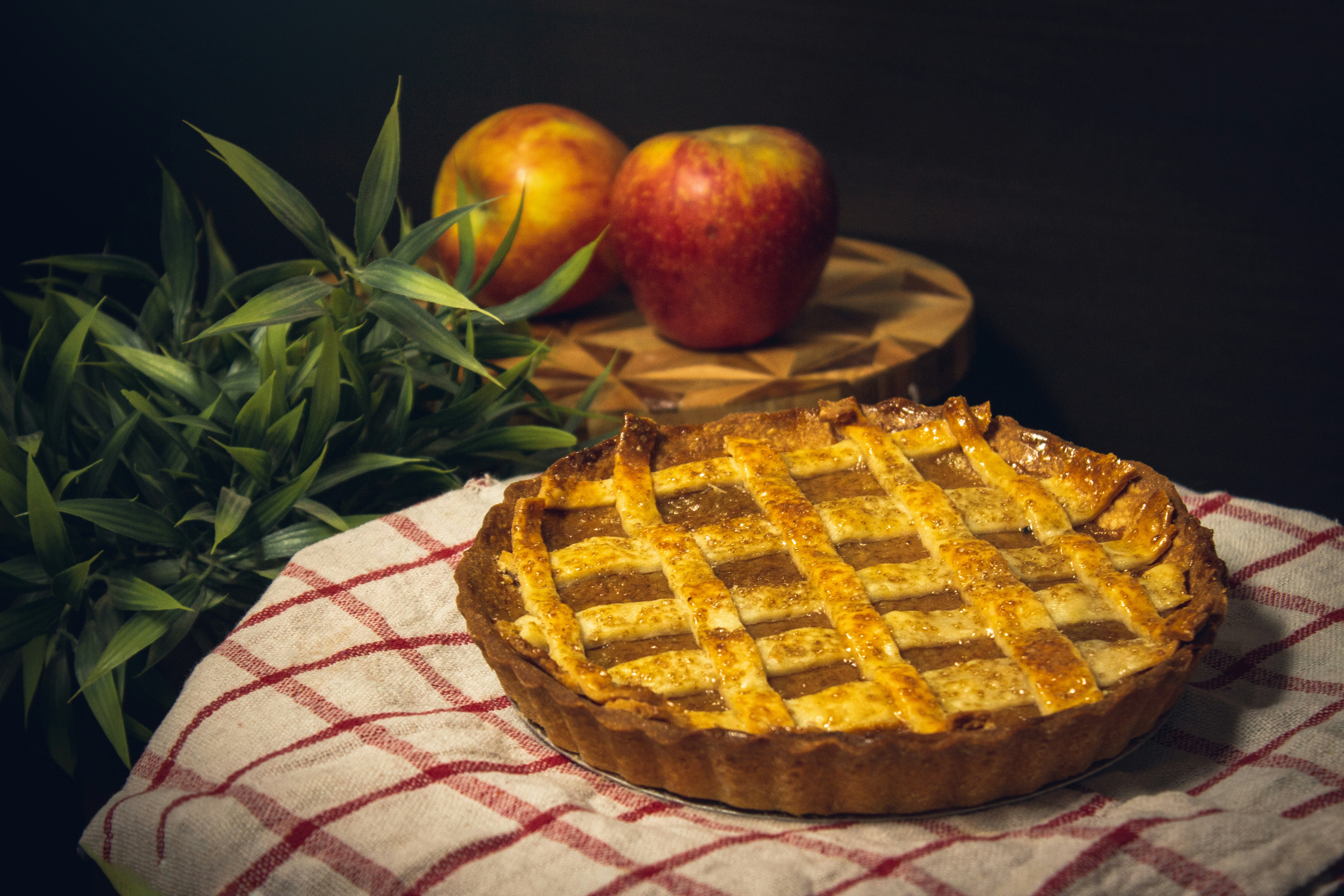 a plate of food, Very tasty apple pie.