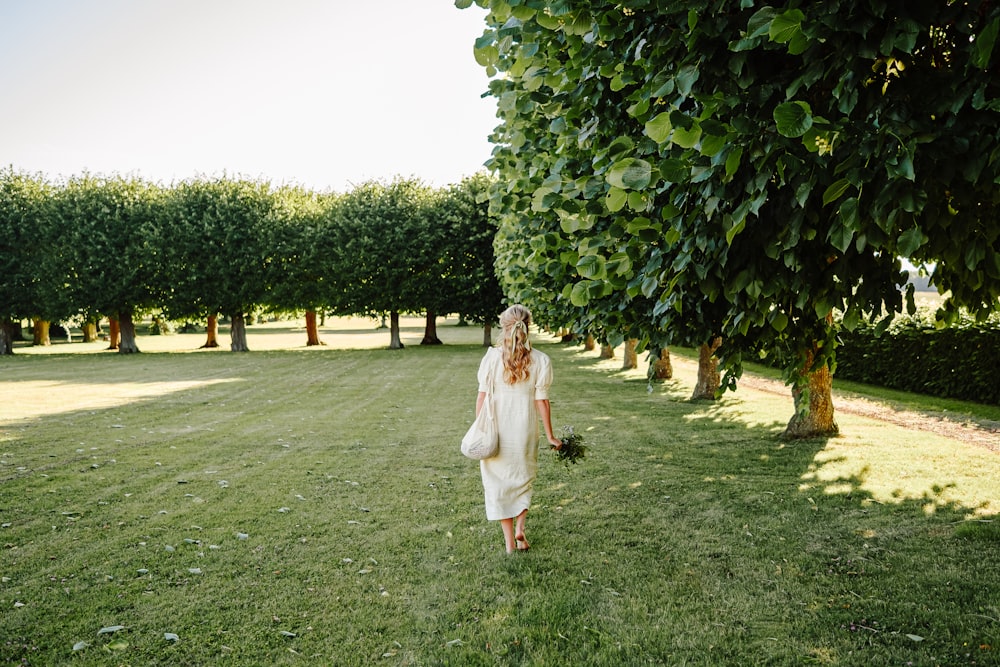 a person walking in a park