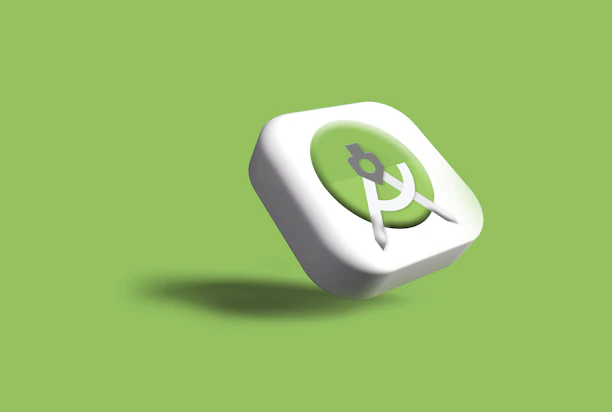A clean, minimal illustration of a compass overlaying medtech icons like devices and documents.