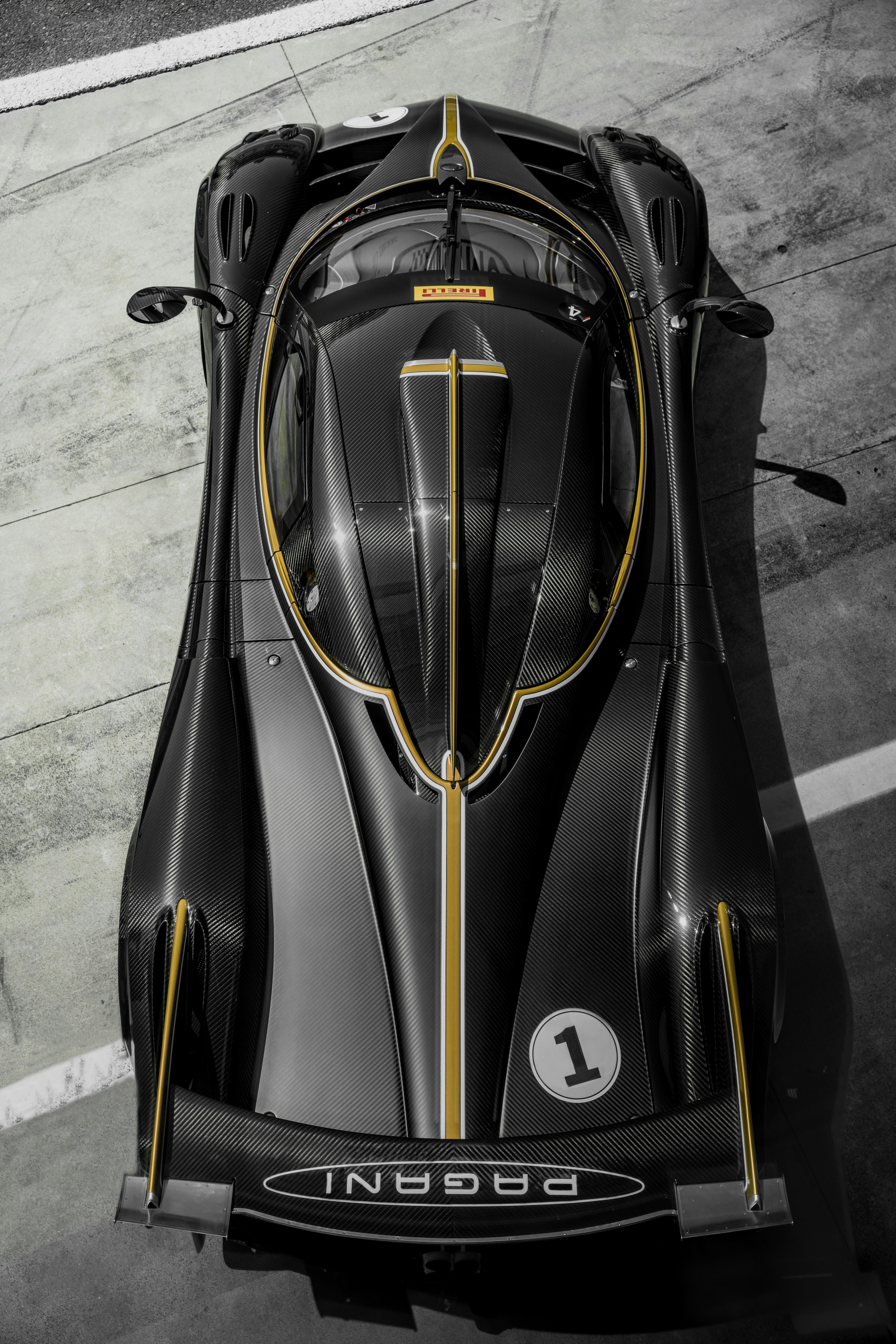 a black and yellow car