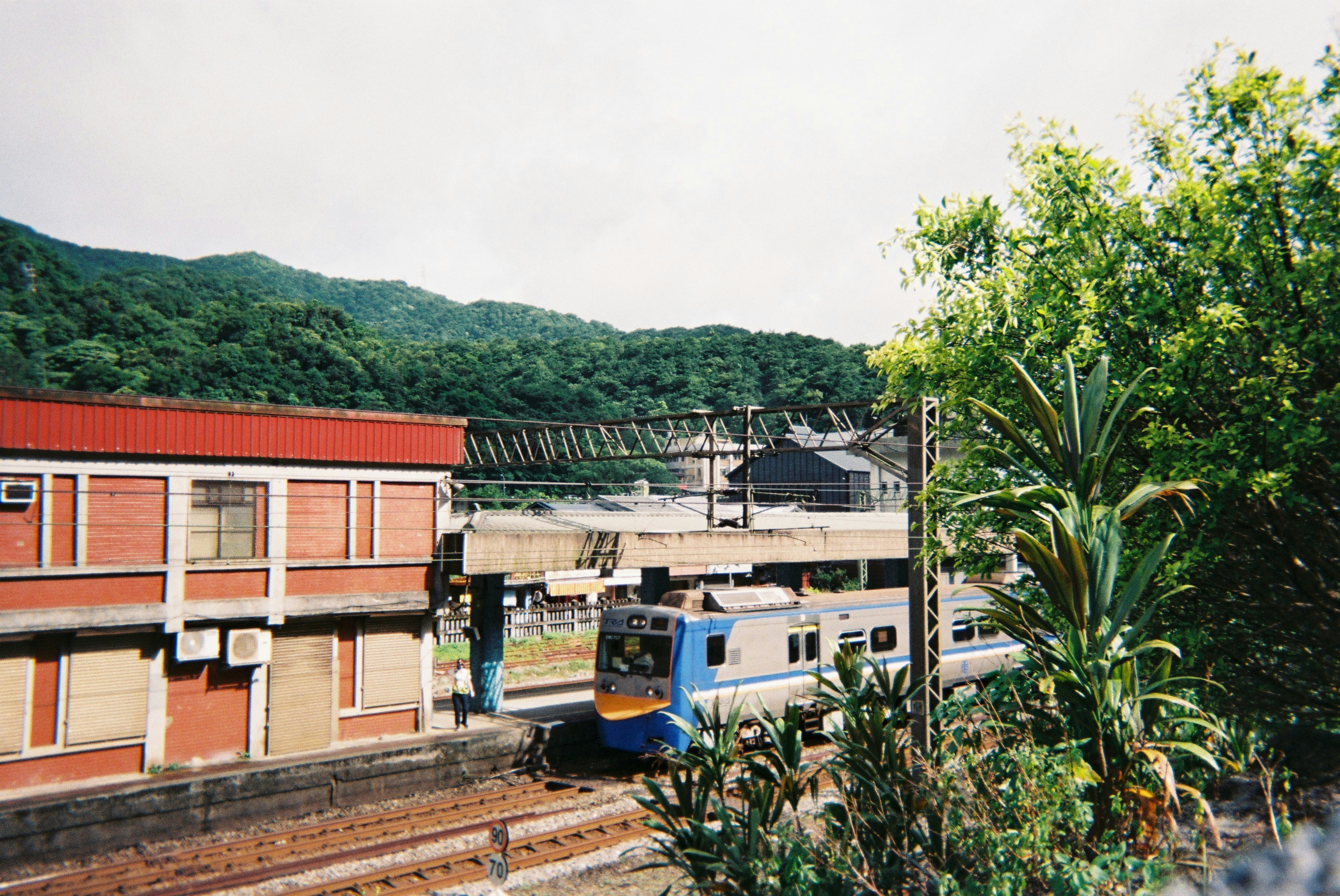 a train on the railway tracks