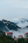 a city with a mountain in the background