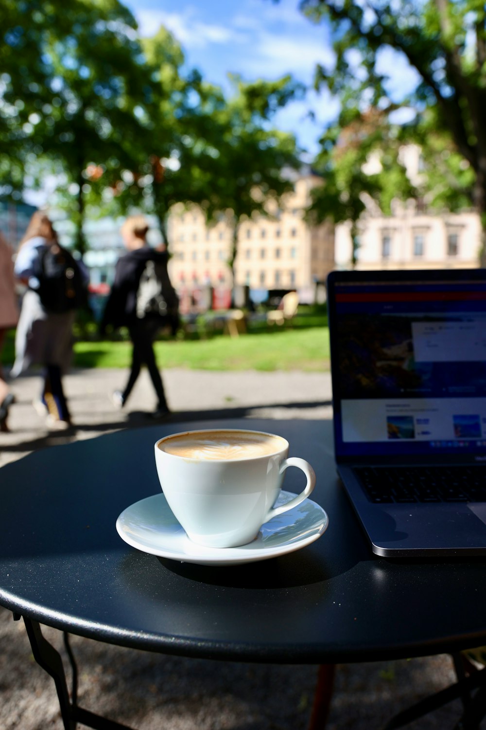 a cup of coffee on a table