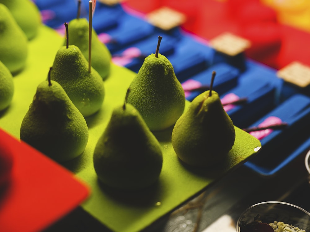 a group of green fruits