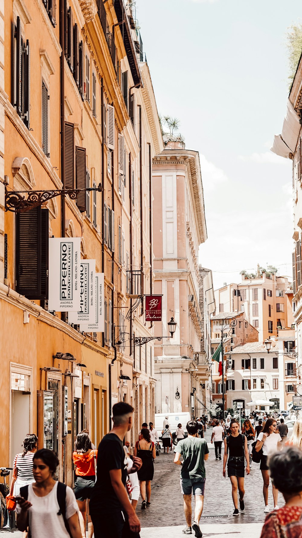 people walking in a city