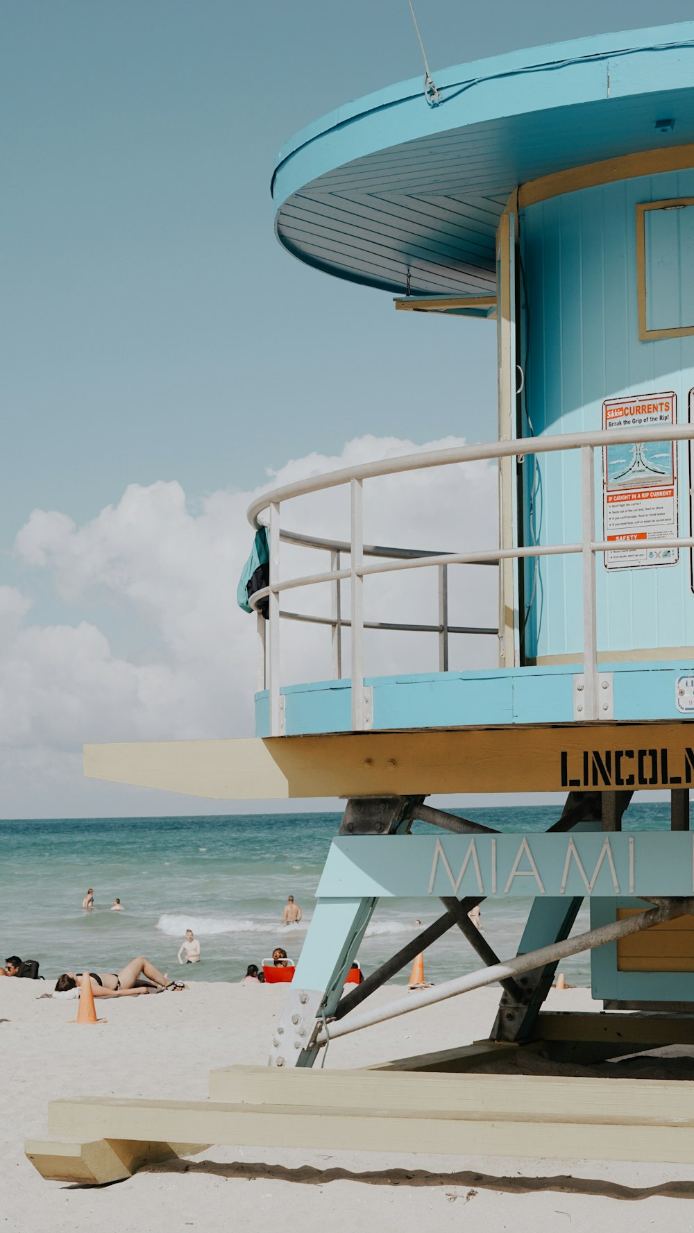 a lifeguard station on a beach