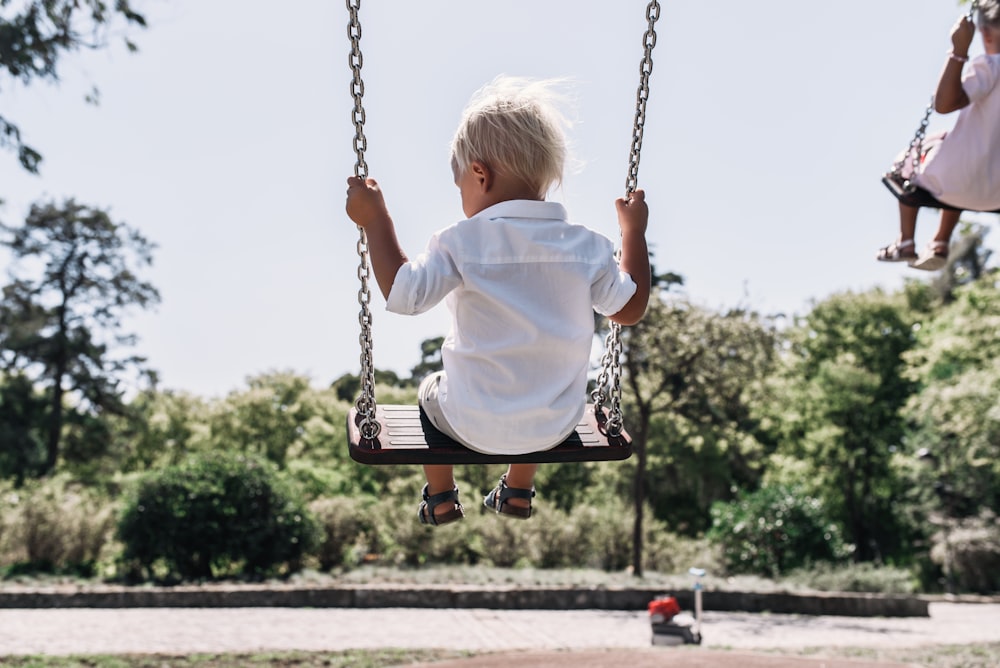 a child on a swing