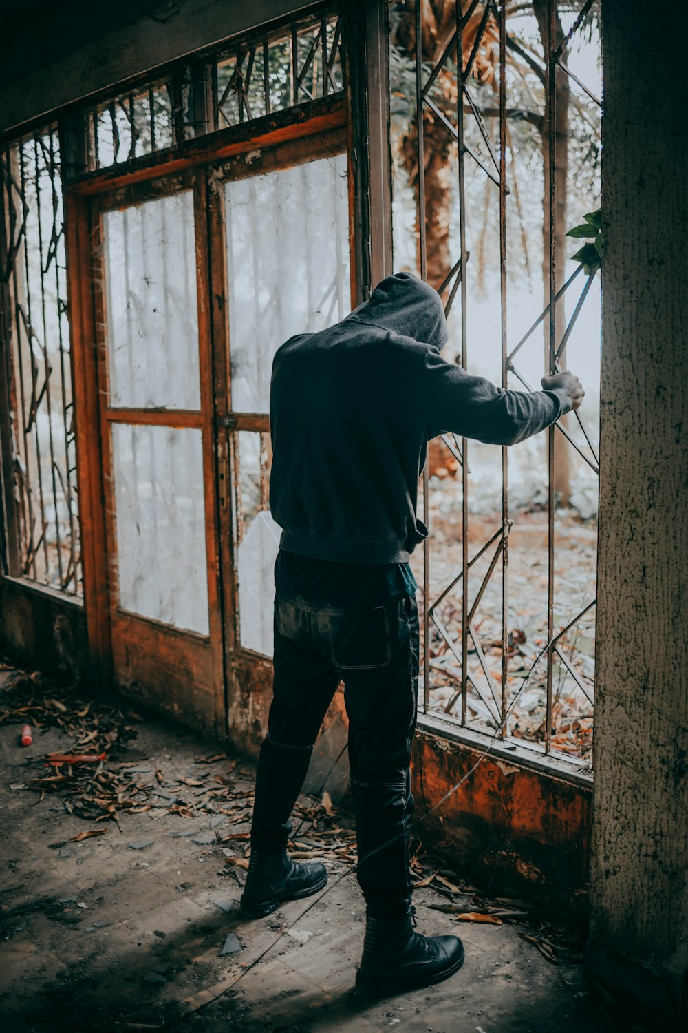 a man in a black coat