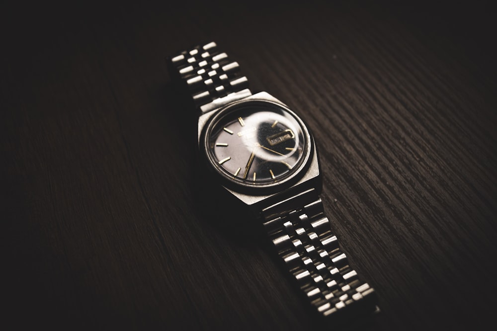 a watch on a table