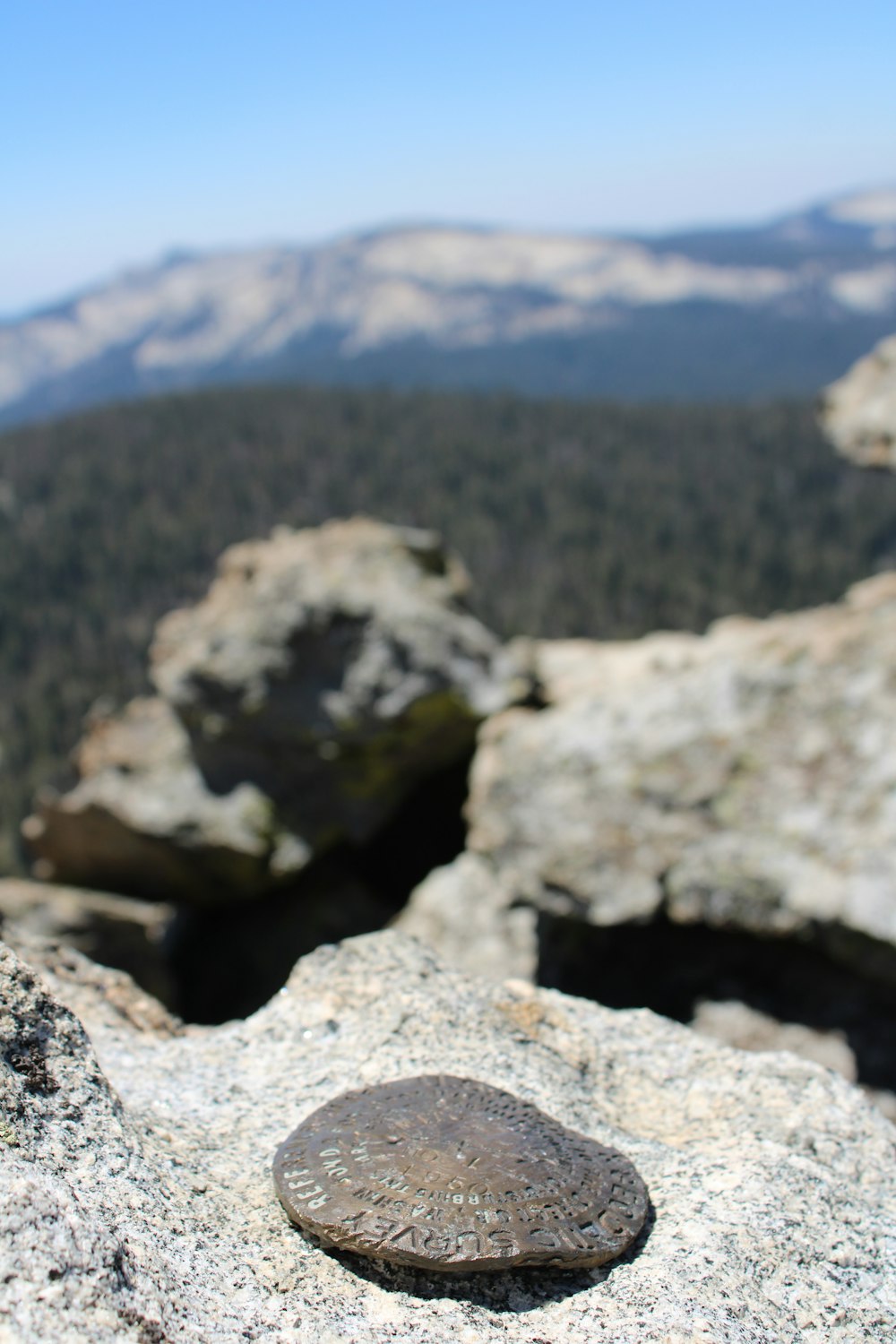 a rock on a rocky surface