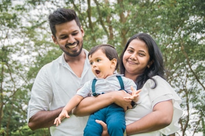 a family posing for a picture