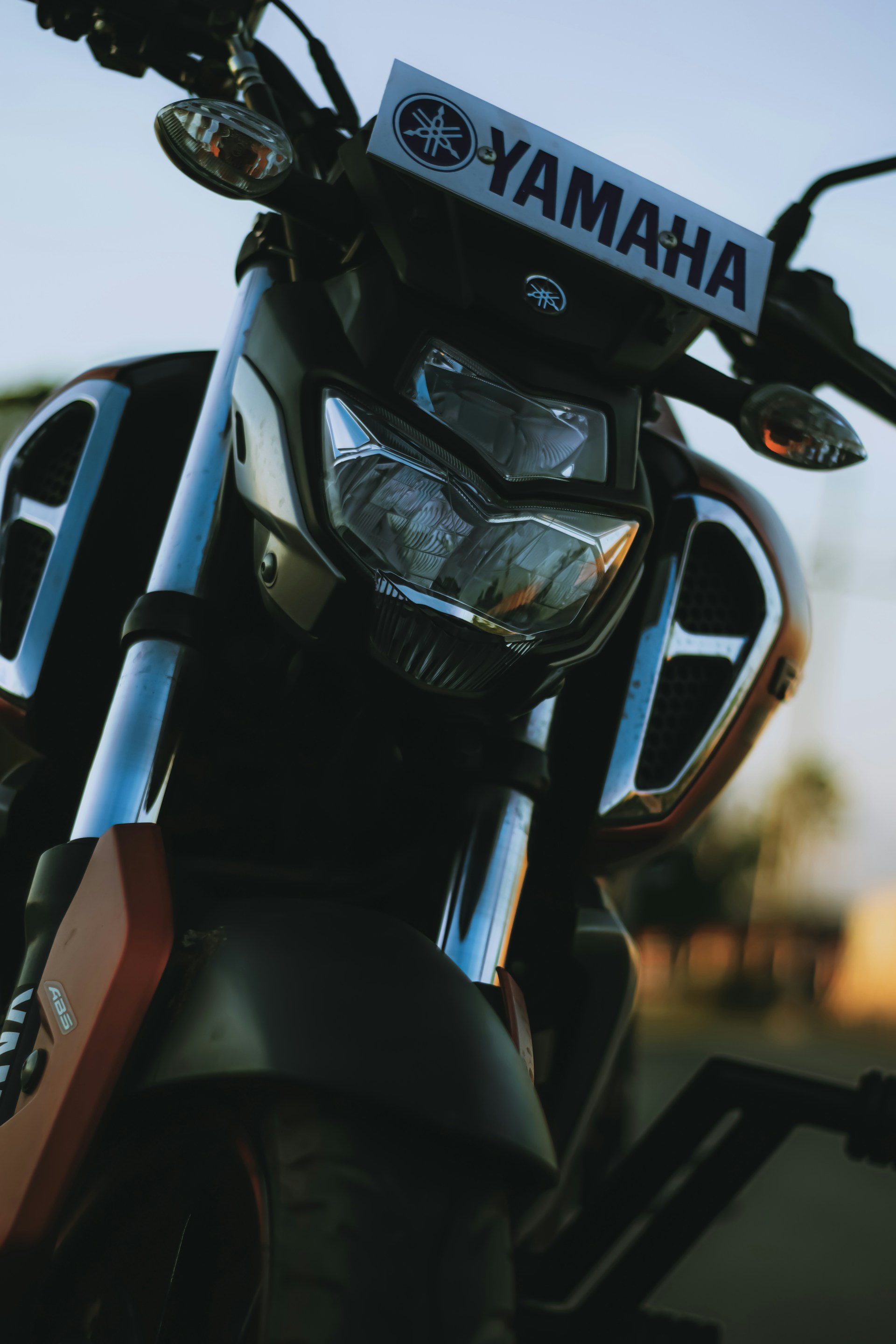 a motorcycle with a sign on it