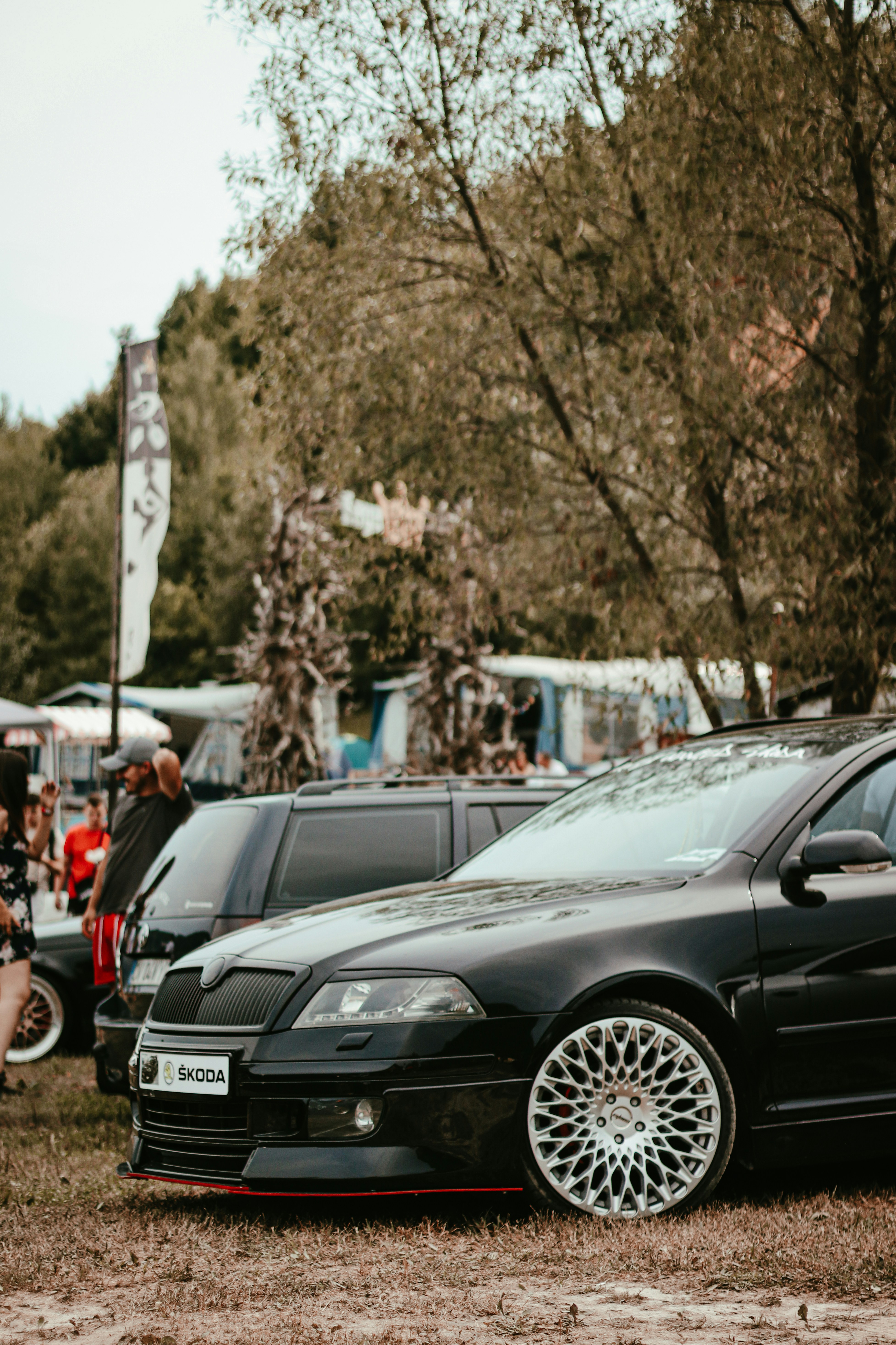 A black car parked in front of a tree photo – Free Car Image on Unsplash