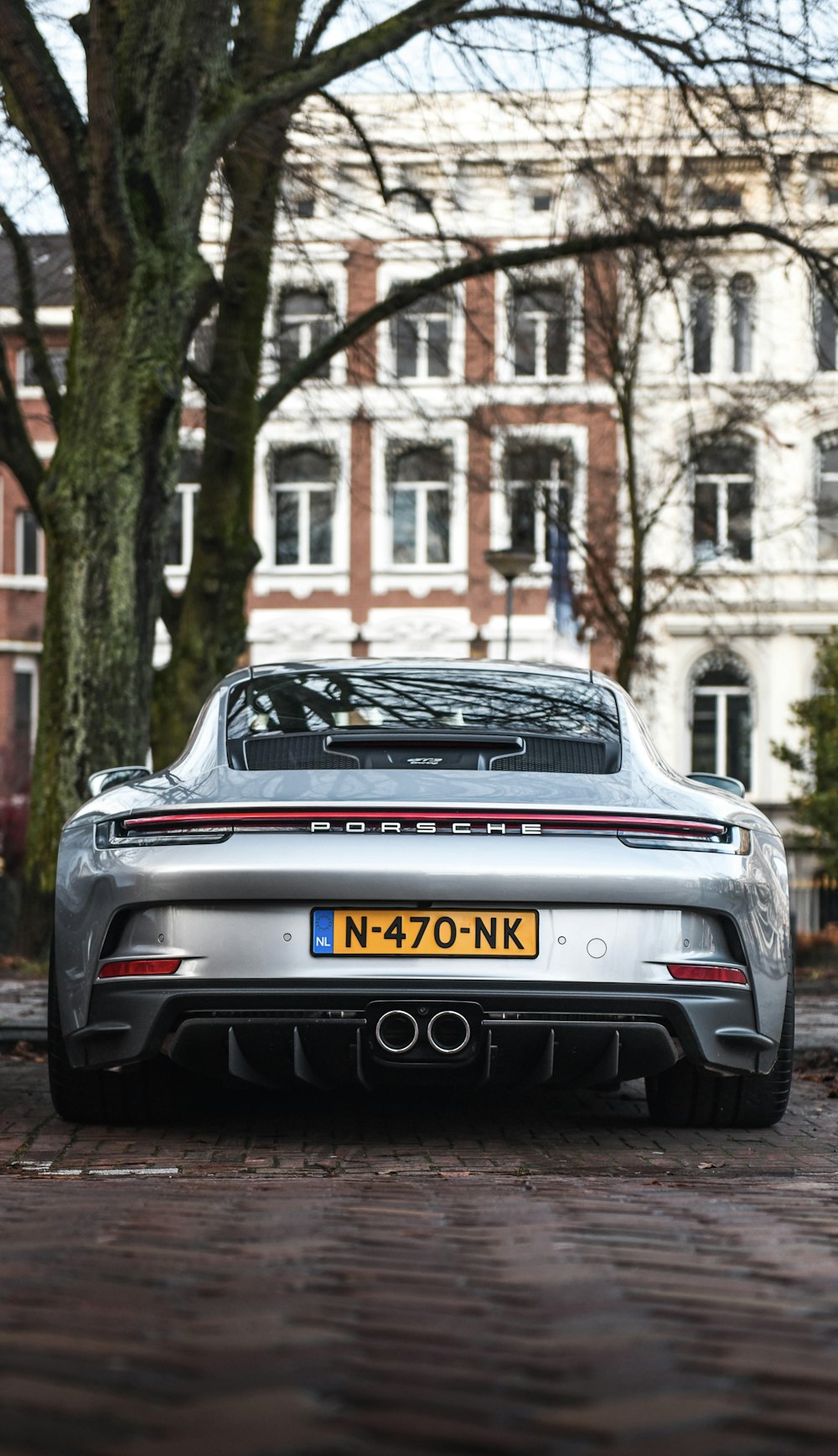 a car parked in front of a building