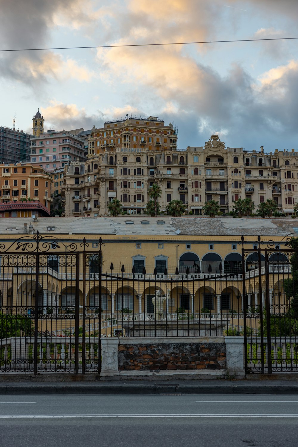 a building with a fence around it