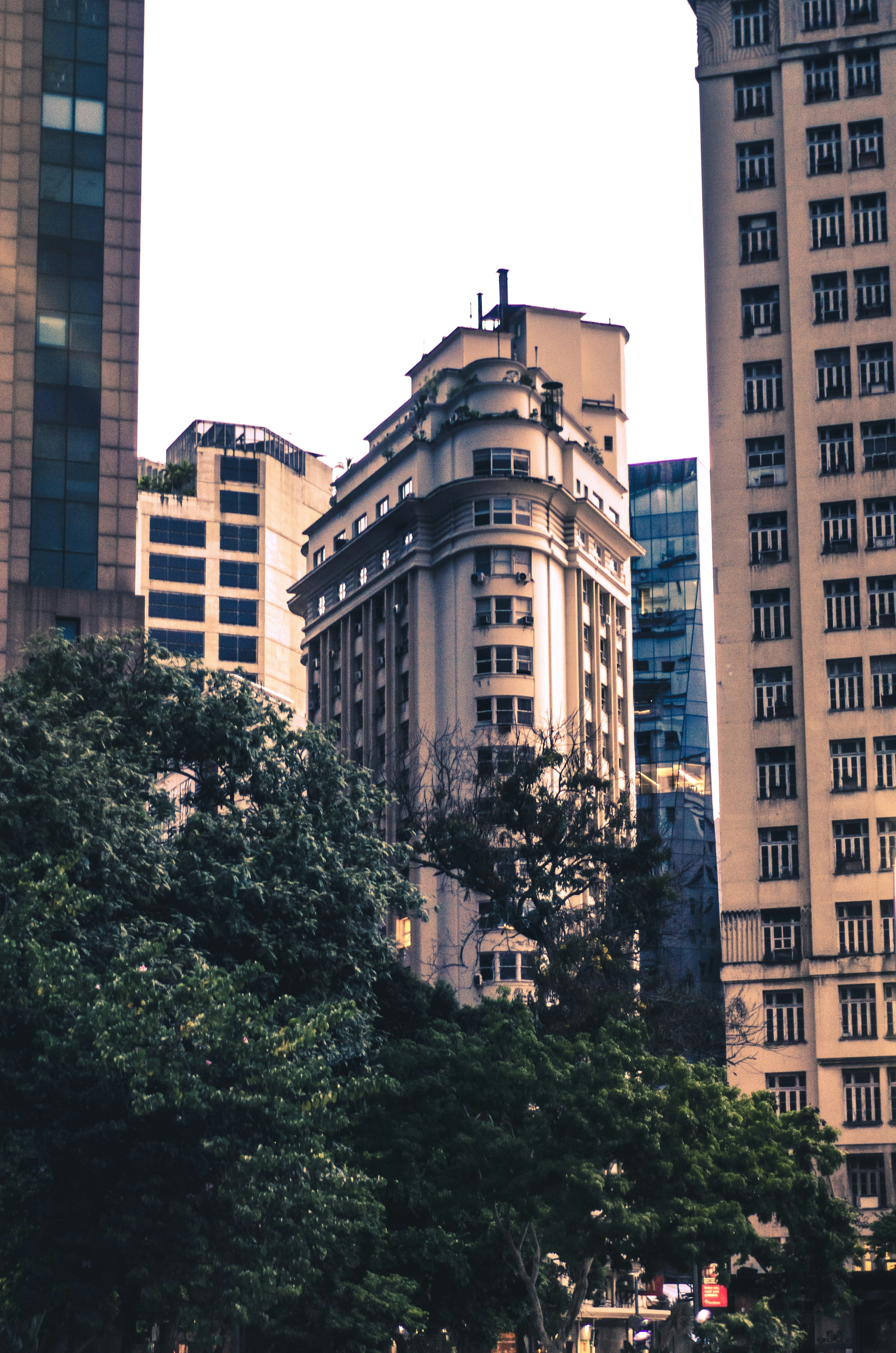 A tall building with trees in front of it photo – Free City Image on ...