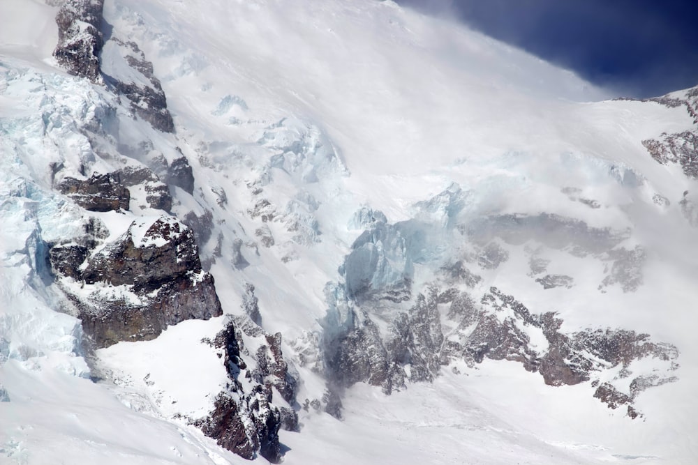 a mountain covered in snow