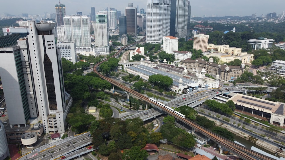 a city with tall buildings