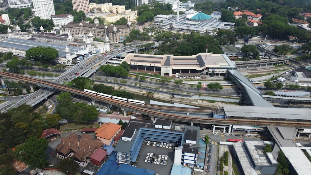 a city with buildings and roads