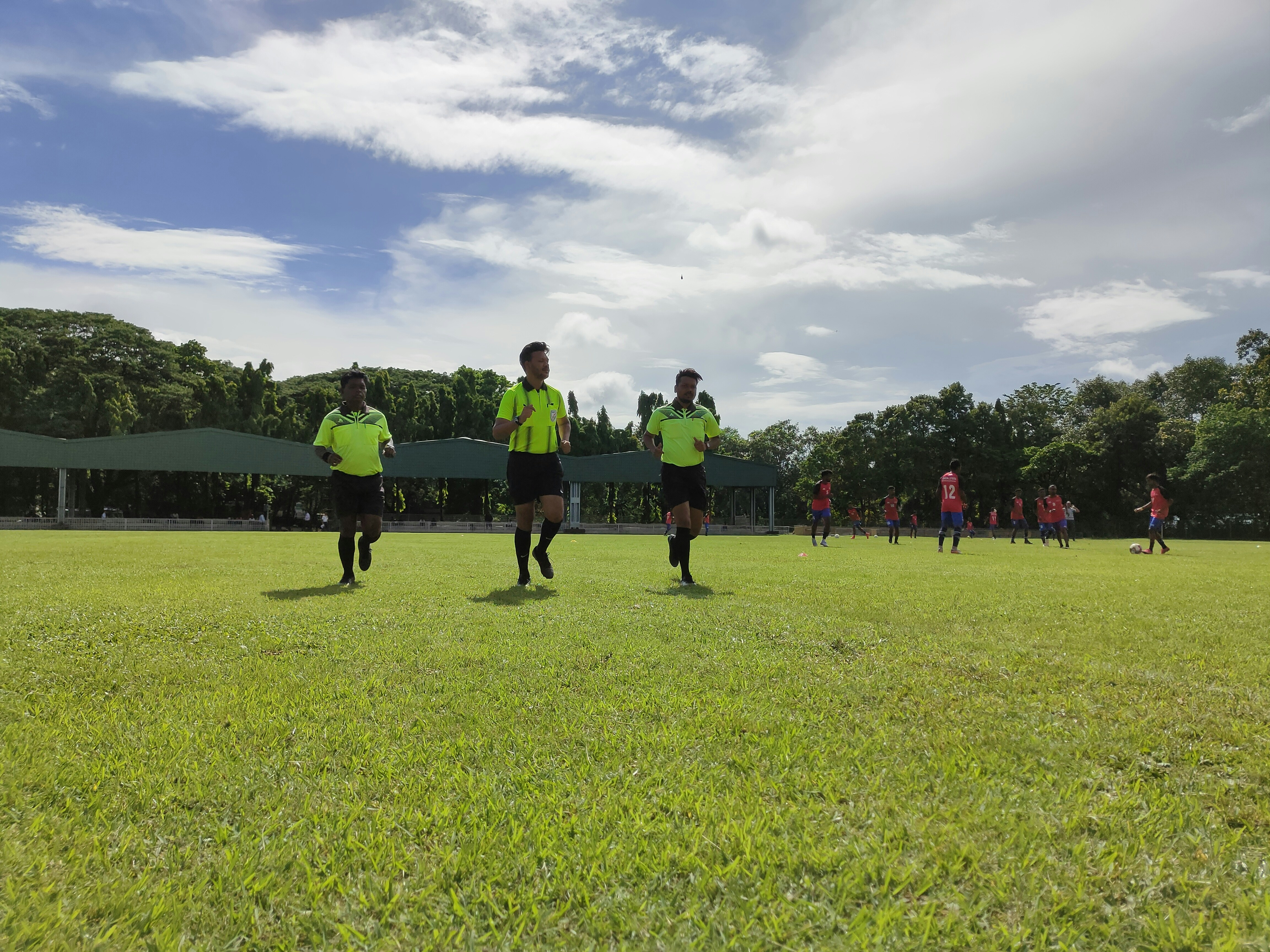 Soccer team on field