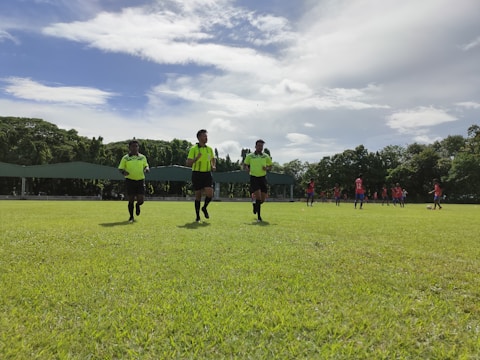 a group of people on a field