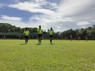 a group of people on a field