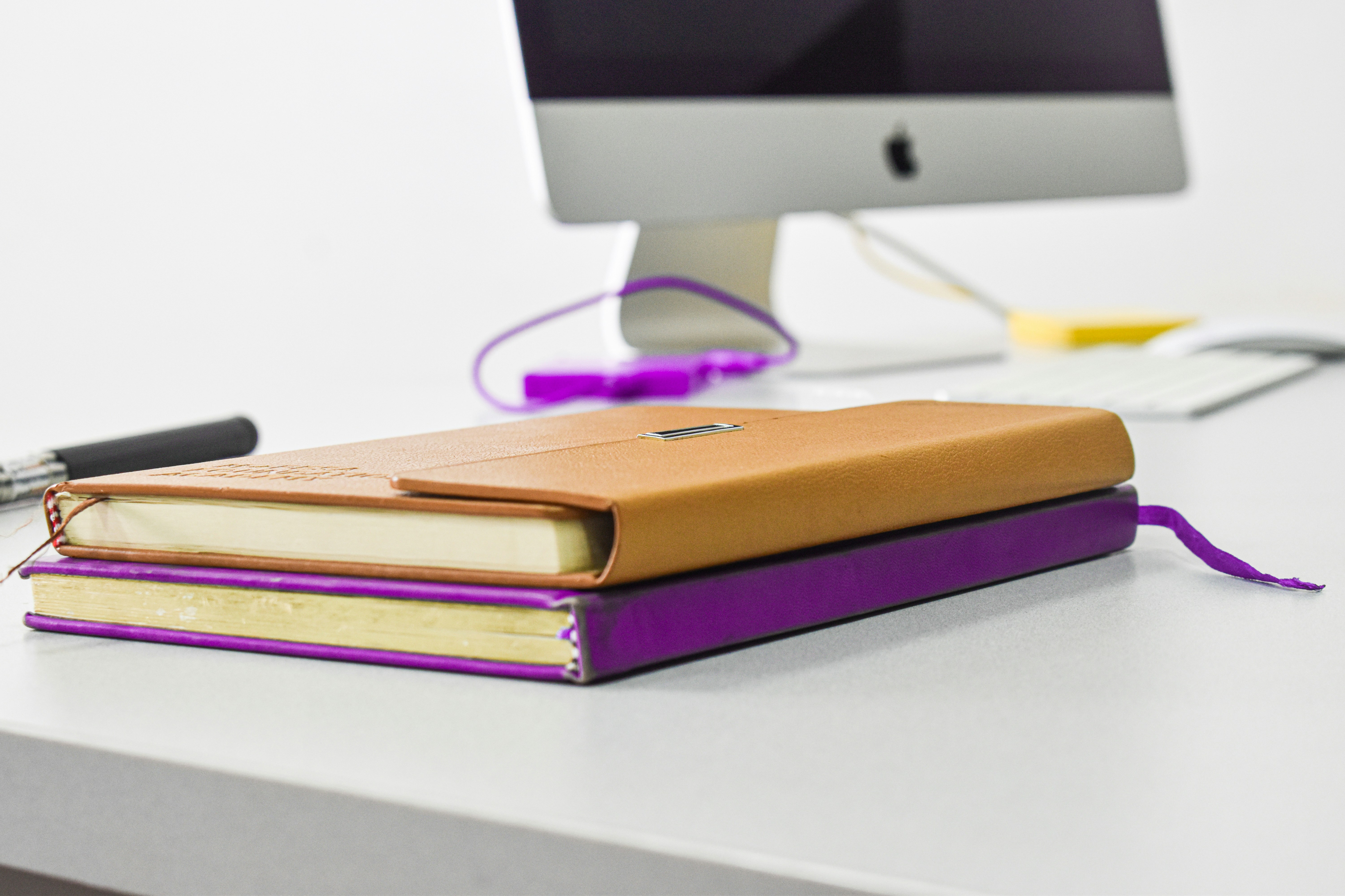 Books on a desktop