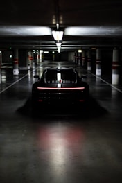 a car parked in a parking garage