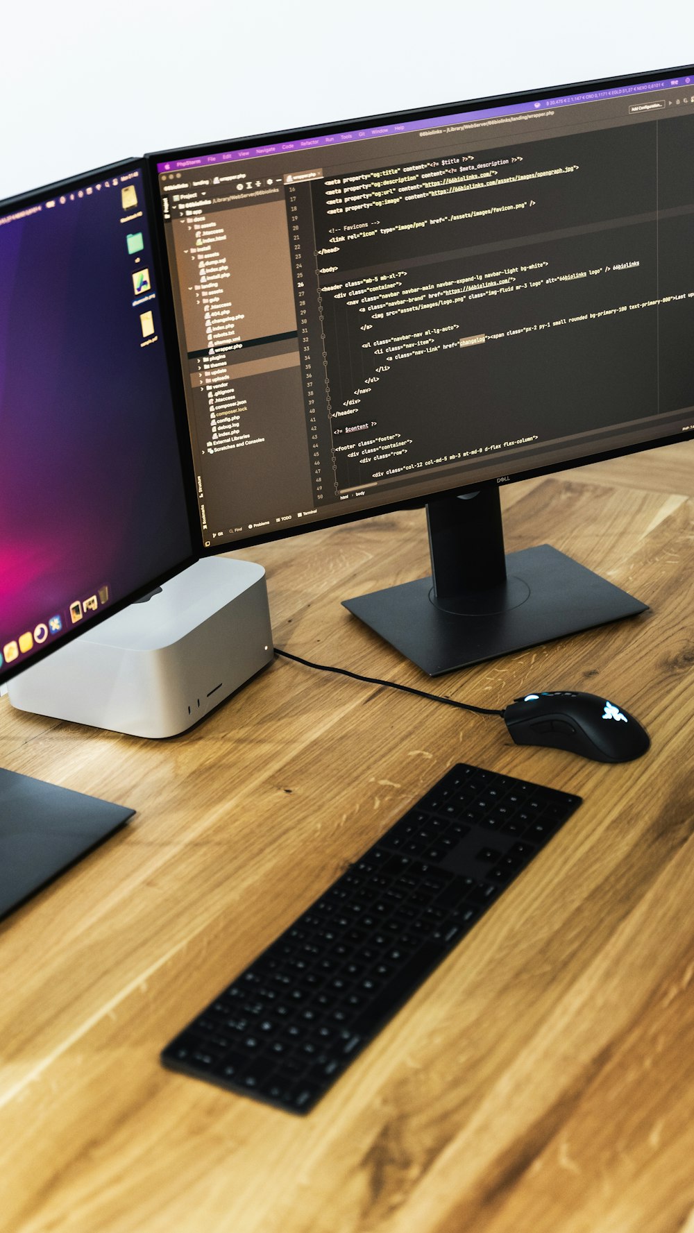 a computer monitor and keyboard