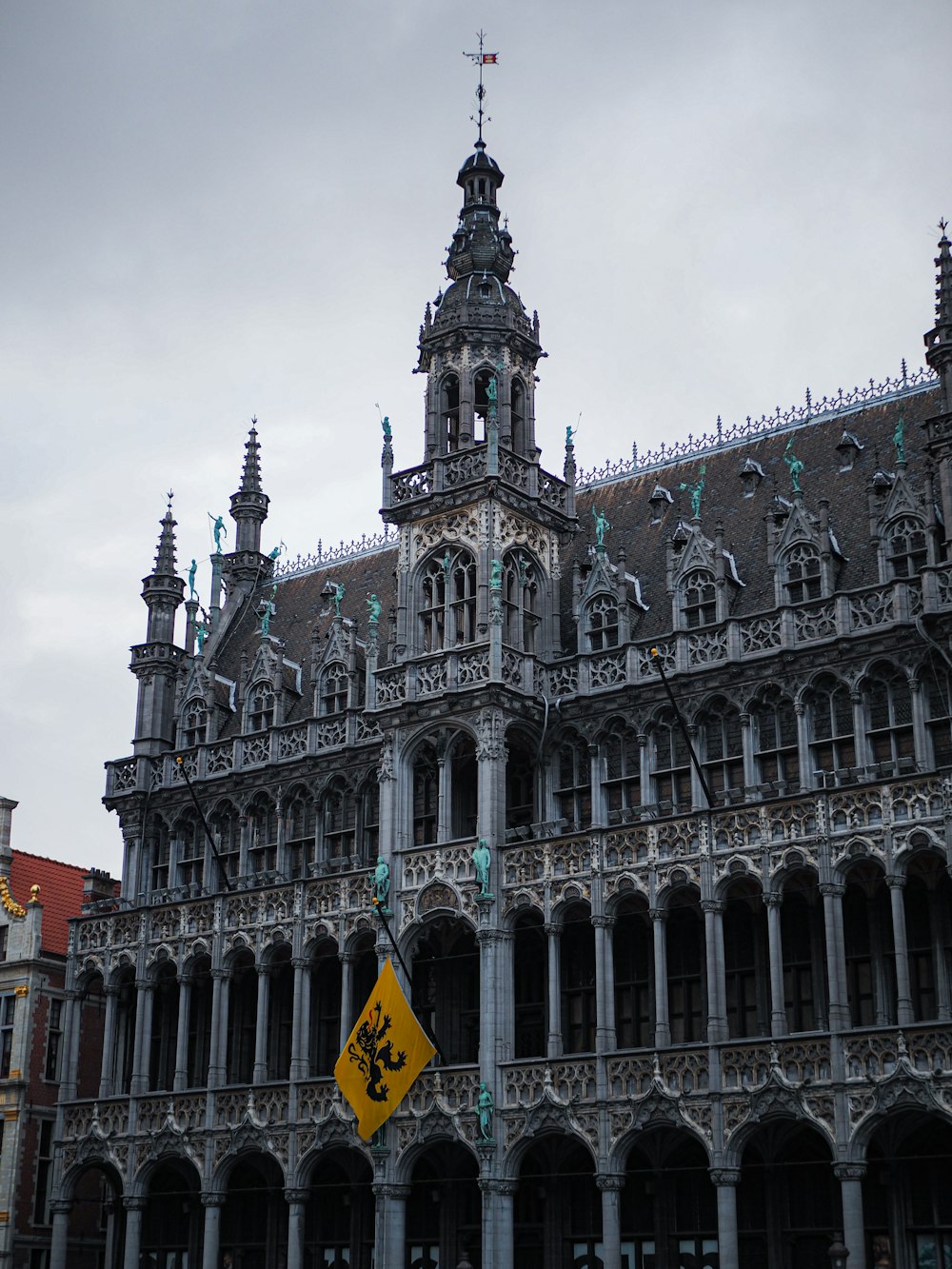 a large building with towers