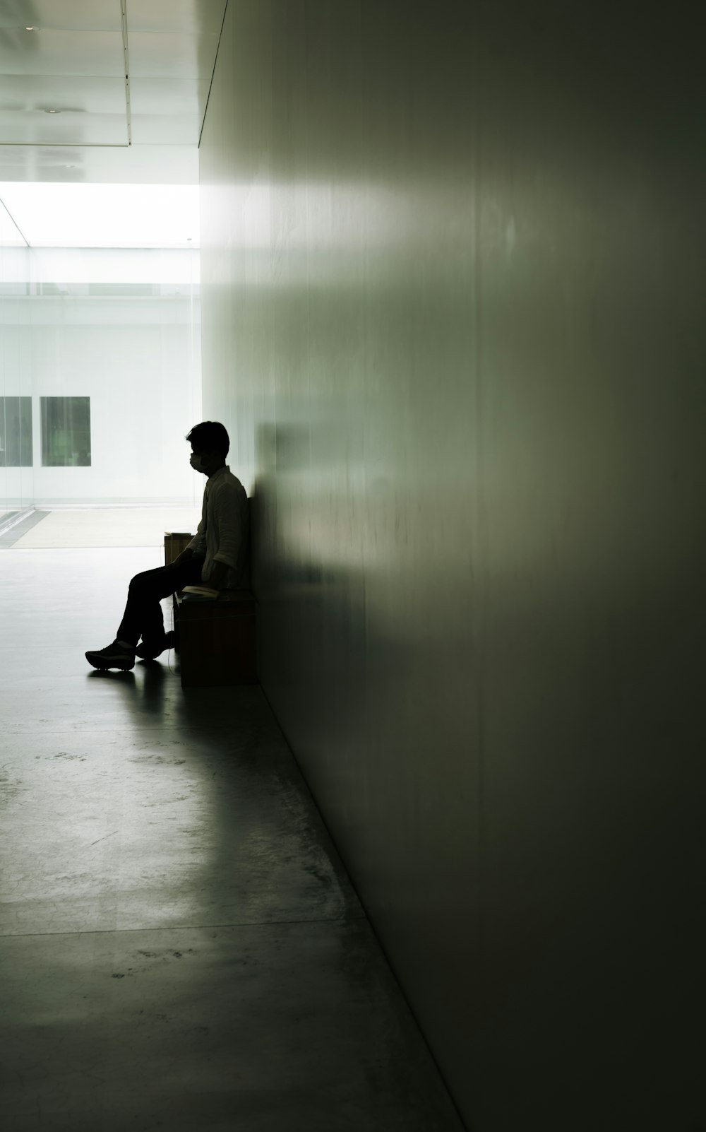 a person standing in a room