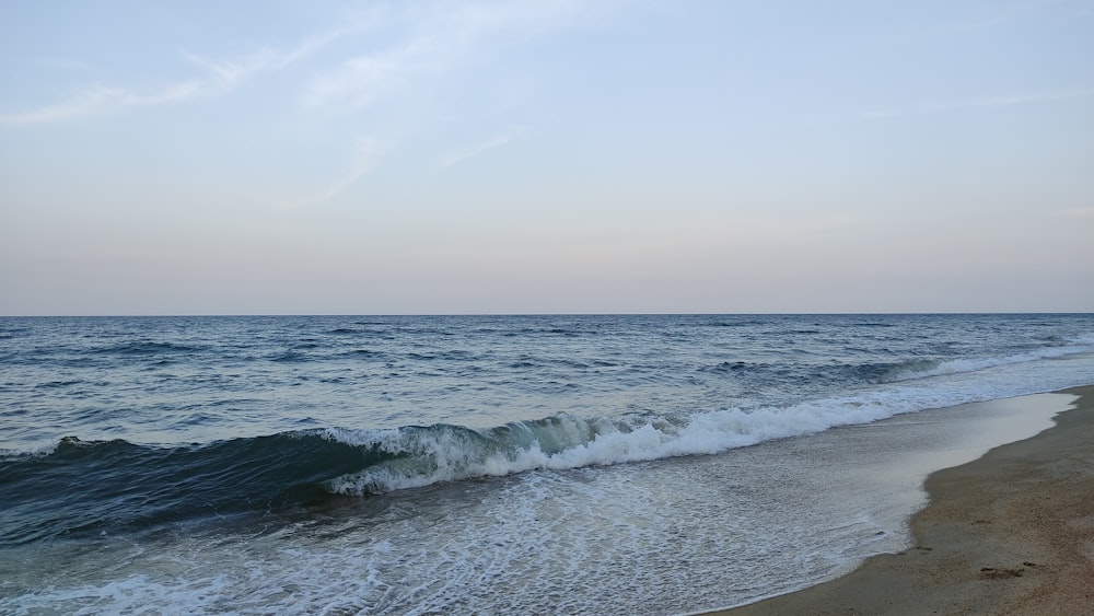 waves crashing on a beach